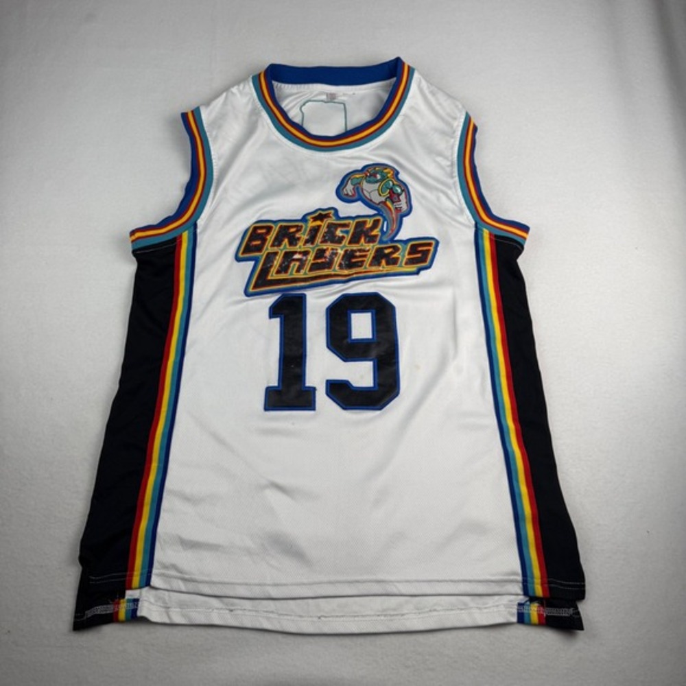 MTV Rock‎ N Jock Aaliyah Brick Layers Basketball Jersey White Mens Medium 19 90s